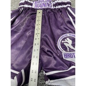 Hardcore Training Muay Thai Shorts Purple Satin‎ MMA Kickboxing Mens Size Small